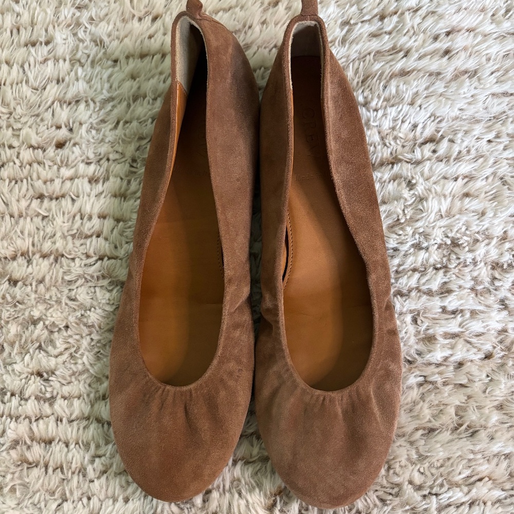 J Crew Tan Suede Ballet Flat Women’s Size 8.5